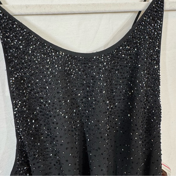 Cachet Black Beaded Evening Dress, NWT, Elegant gown, Sz 20, spaghetti strap - Picture 3 of 17